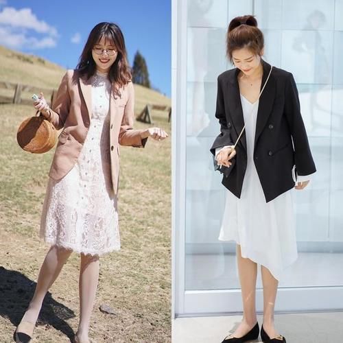 半身裙 秋天穿对了“西装+长裙”有多美？多参考时尚博主穿搭经验，实用