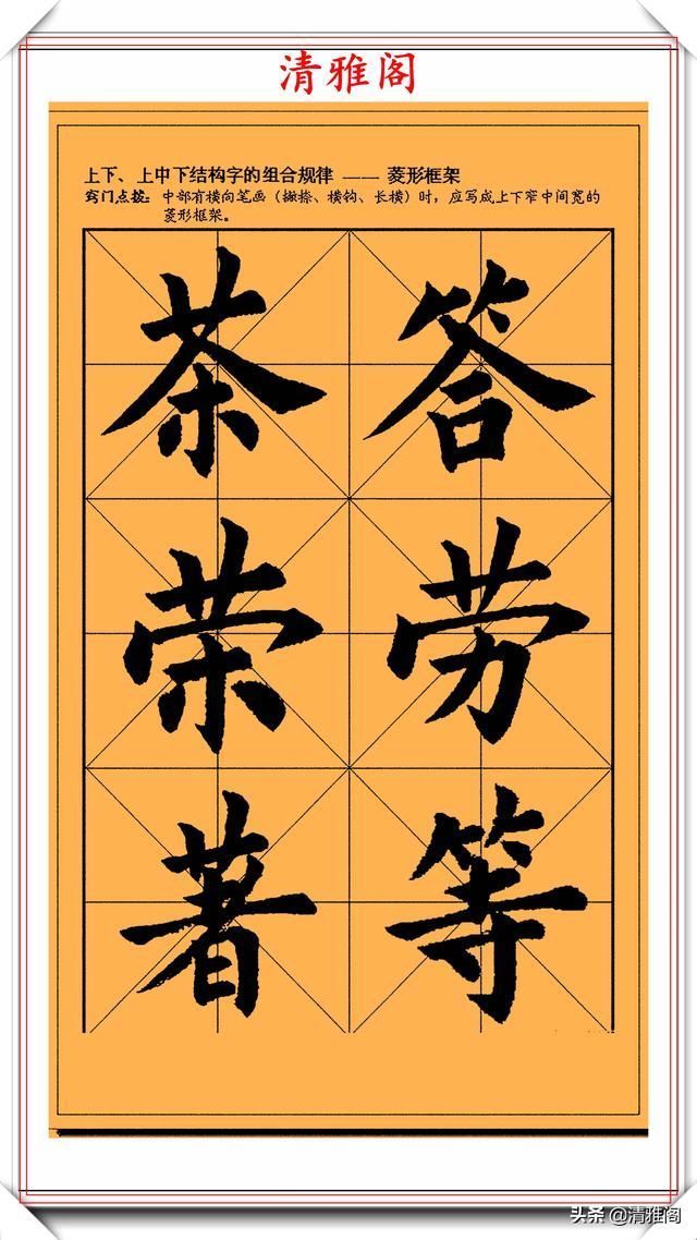 欧阳询楷书笔法学习字帖,偏旁结构技法演示,欧体楷书的帖学范本