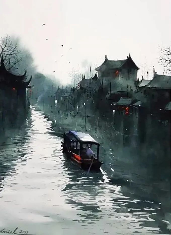 画面!极具美感的蓝绿水彩色调,如此画面,令人爱不舍手