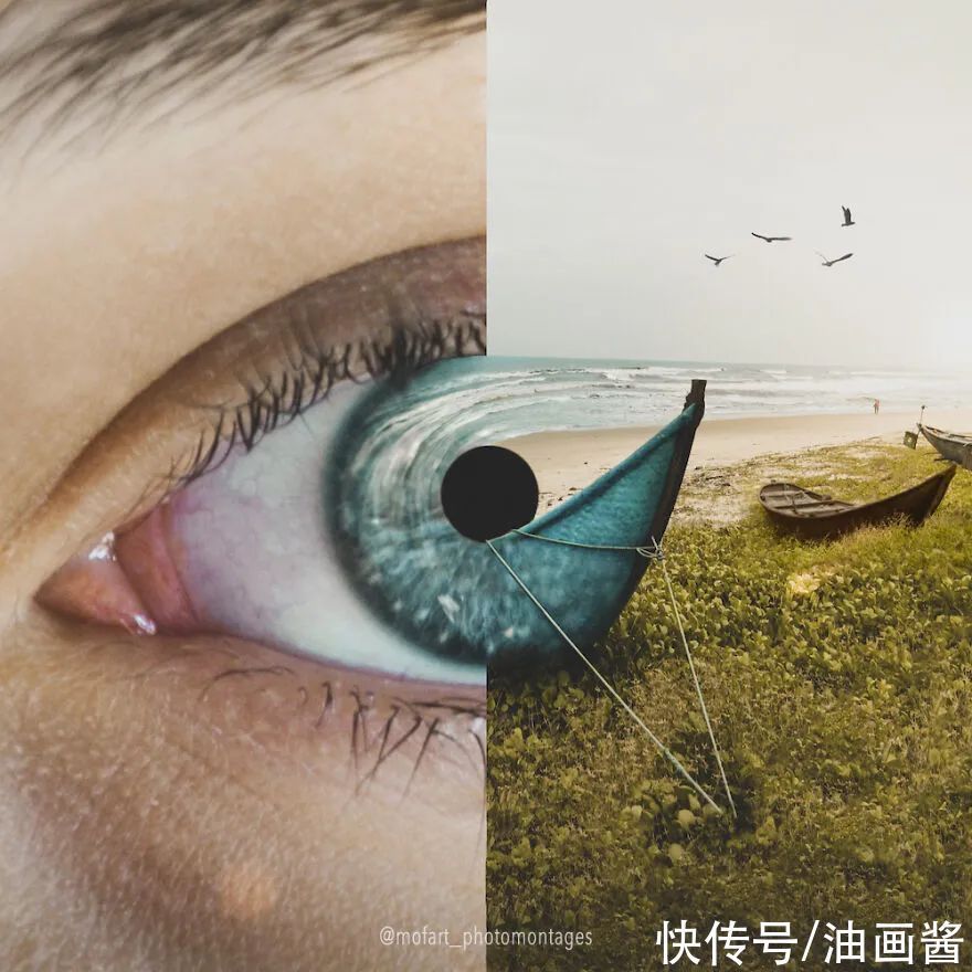 魔术表演!16幅关于眼睛的错觉创意,让你打开想象的翅膀,换一个视角看世界