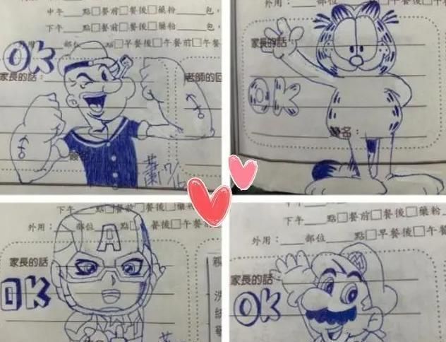 圆珠笔|家长卡通签名火了,圆珠笔画出各种图案,这种父母最让人羡慕
