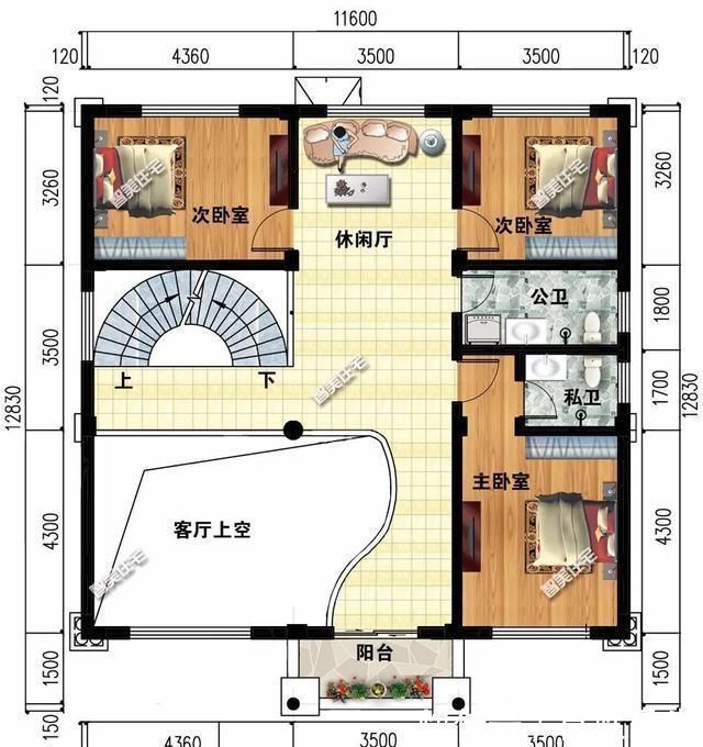 面宽|面宽11-12米之间，客厅挑空设计的欧式别墅，点亮乡村之美