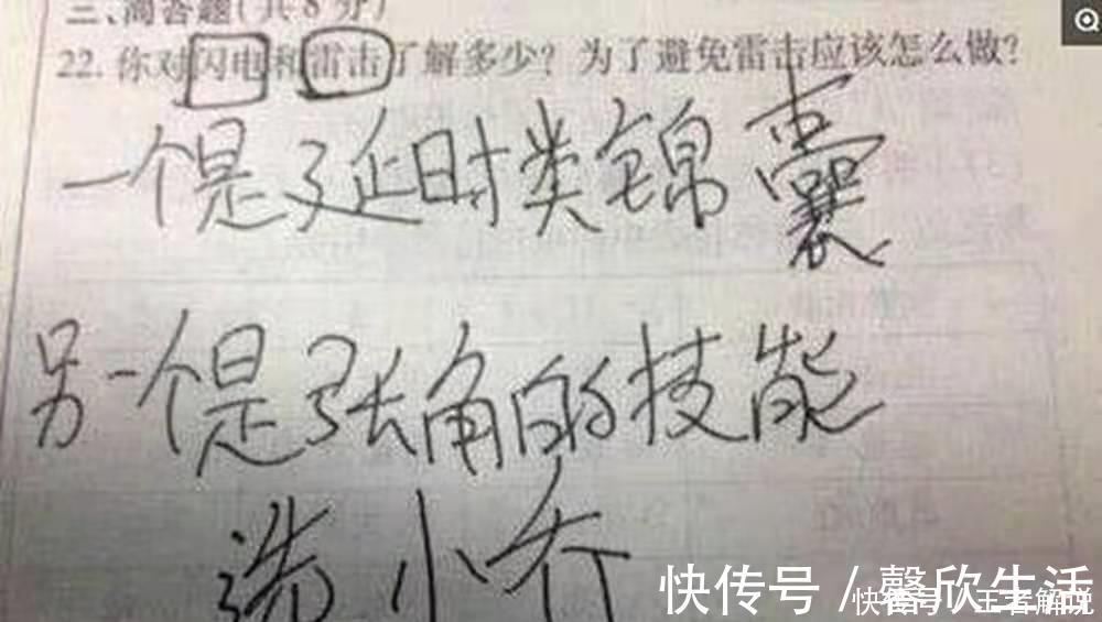 答案|“熊孩子”答案让老师无可奈何,卷纸上全是错误,却又挑不出毛病