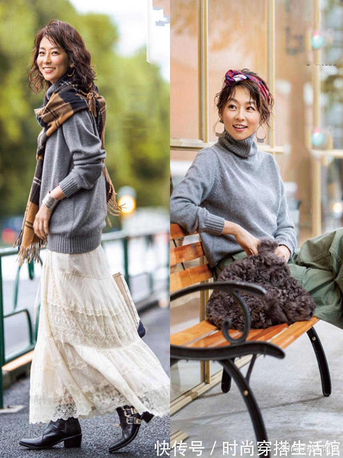 毛衣|肤色暗黄女人少穿黑白灰,手把手教你配色技巧,时髦高级又显白