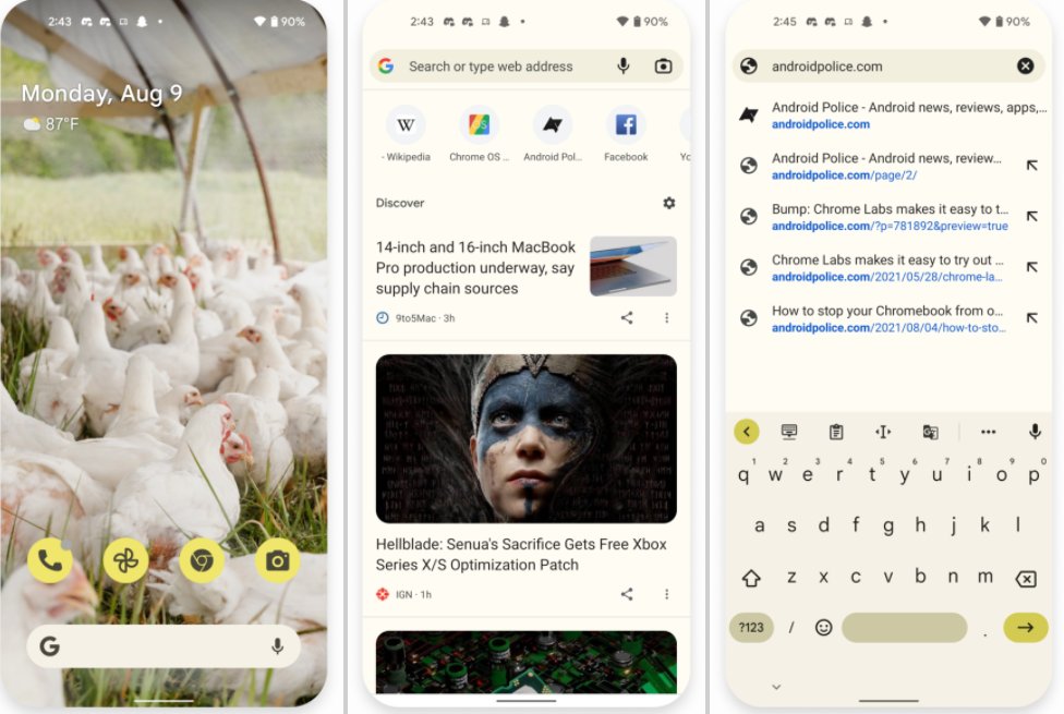 谷歌|谷歌 Chrome 浏览器已支持 Android 12 的 Material You 动态主题