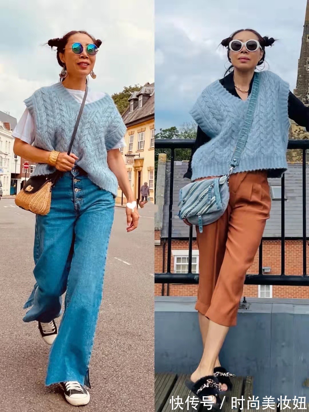 奶奶衫|这位60岁“大姐”太会穿了,奶奶背心穿出少女范,减龄又高级