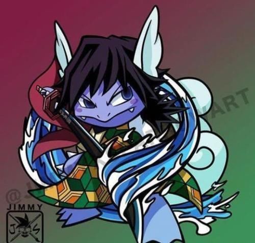 祢豆子|宝可梦和鬼灭之刃融合炭治郎版杰尼龟真的爱了