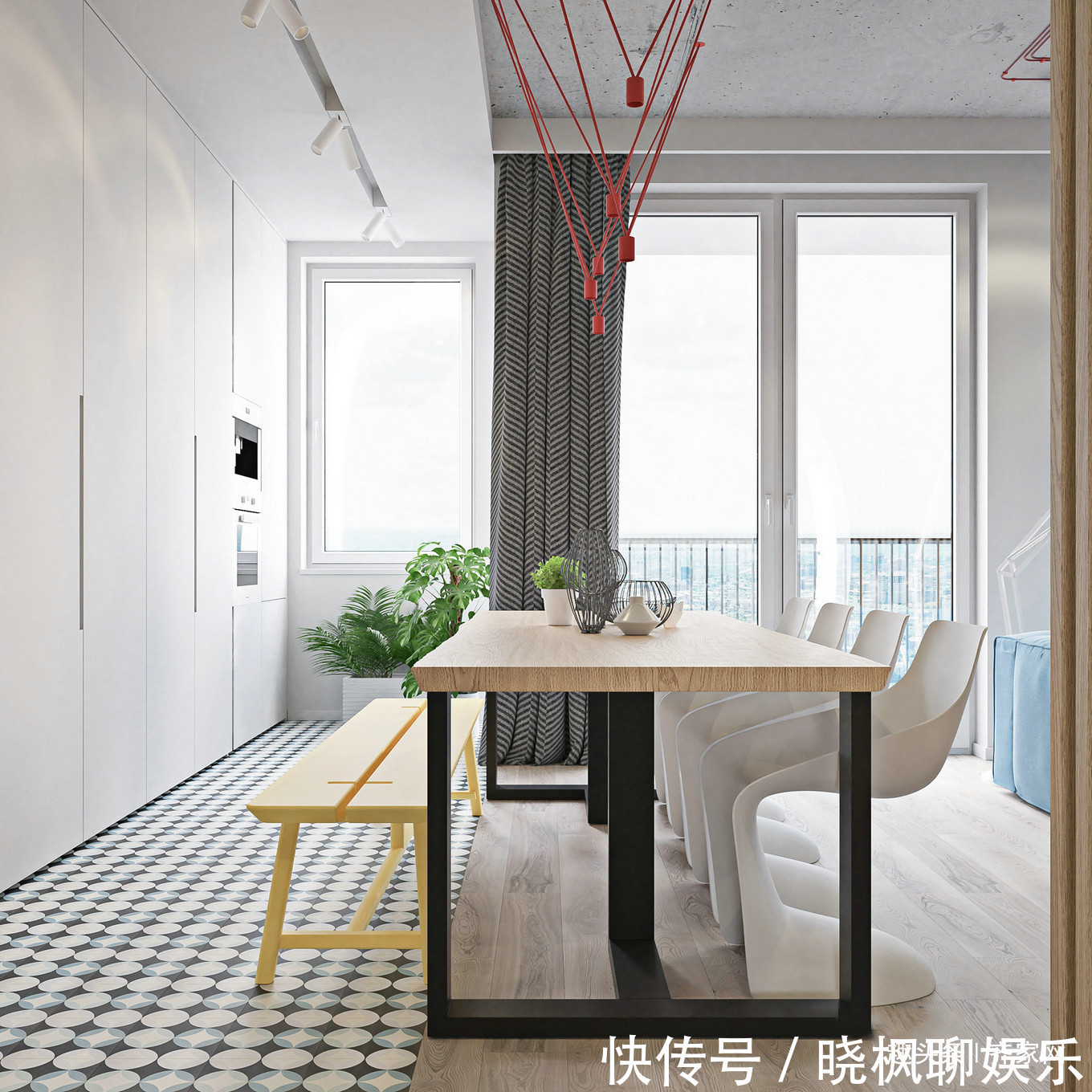 工业风|110m2工业风,不规则灯饰,民族风地毯,落地窗,释放生活压力!