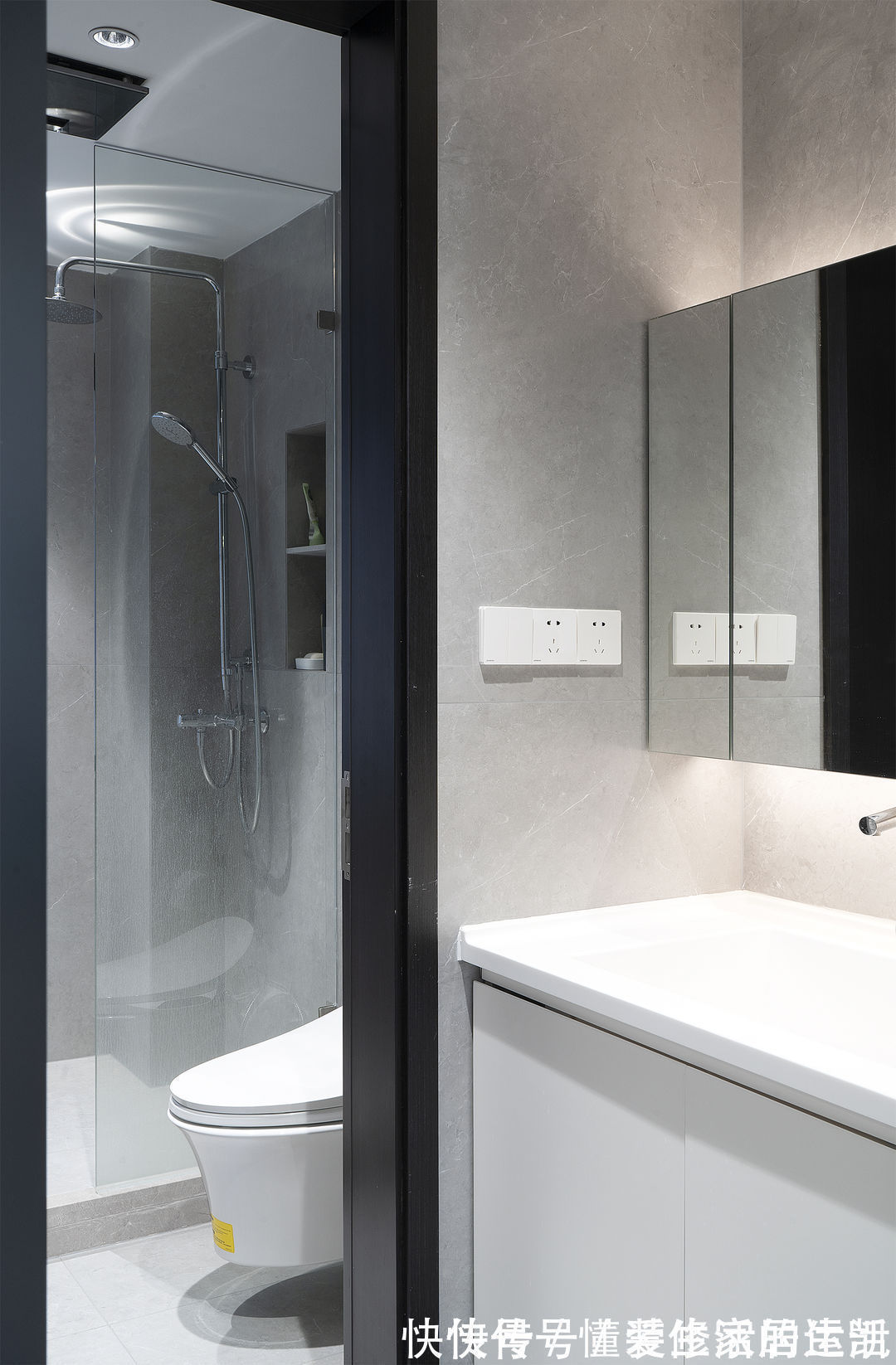 隔墙|80㎡实用主义装修,简约黑白灰色调,全屋简单又大气