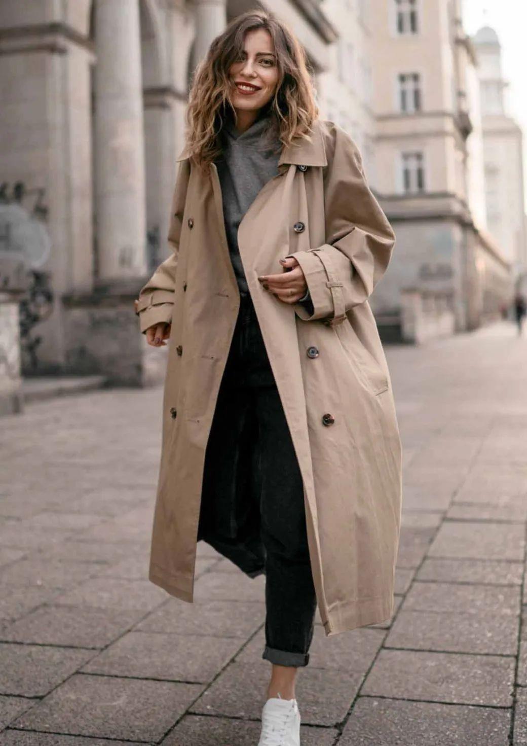 原来大衣配平底鞋也很好看!记住3个公式,小个子也能穿出高挑感