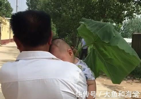 宝妈|“扛把子姥爷”带娃走红,这大概是我见过最“狂野”的遮阳伞!