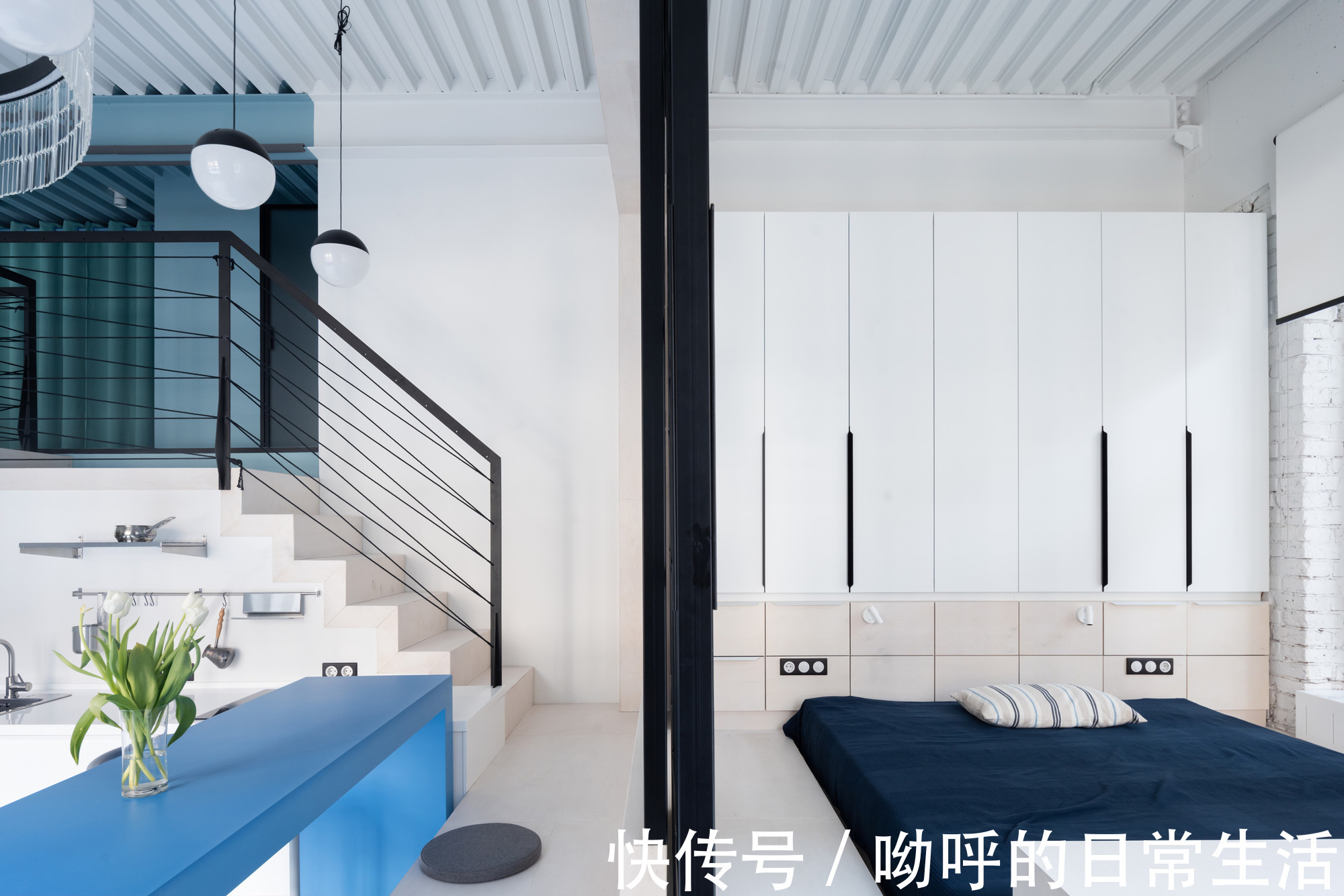 全尺寸|LOFT公寓设计，蓝调优雅