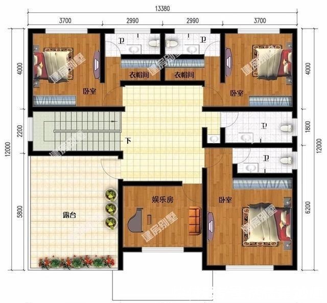 外墙面|客厅挑空设计,适合南方农村的别墅户型,第一栋进深7米多!