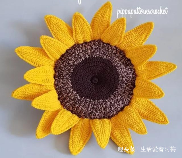 毛线钩针编织向日葵合集,DIY手工编织附图解教程
