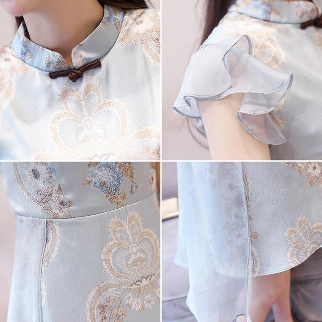 刺绣|仙气十足的改良旗袍裙,才是塑造淡雅女神的必备单品