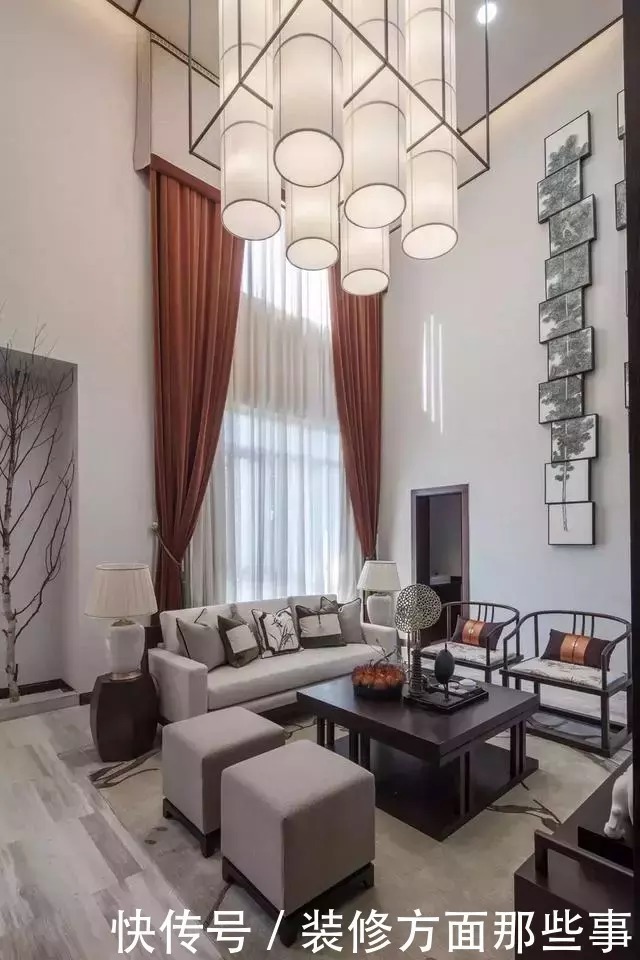 茶室|新中式别墅设计,落落大方,袅袅炊烟树外饶,一抹写意浅墨清韵