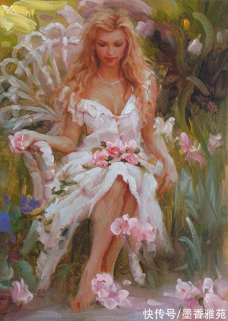 美国&美国性感美女油画,逼真动人