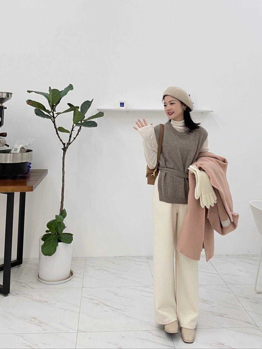 针织开衫|天冷了，适合普通人的大衣冬季穿搭，不露脚踝也不露腿，高级洋气