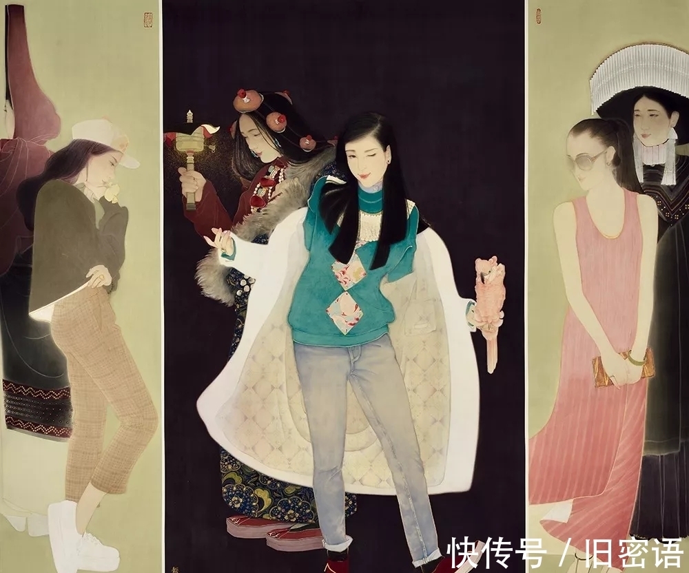 国画家#国画新锐｜何馥君人物画，细腻入微，清雅明净