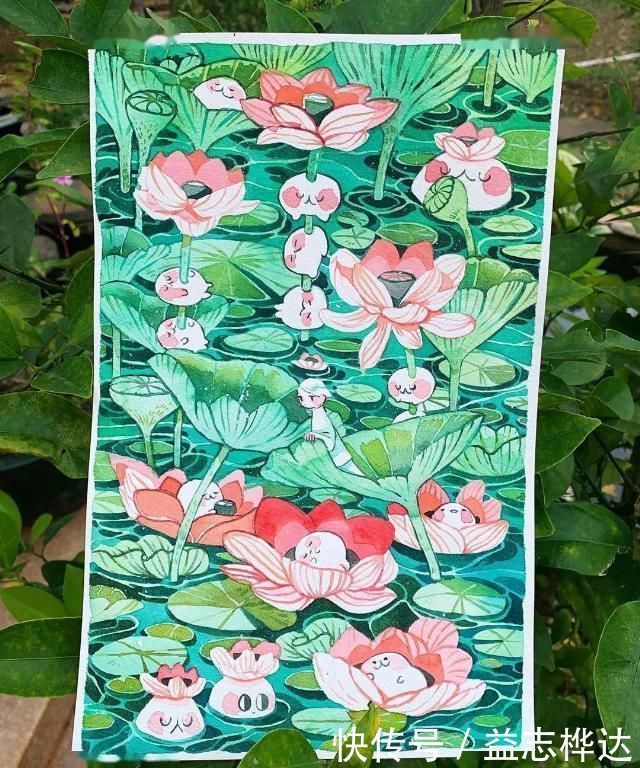 插画$哇马克笔画出水彩般效果,装饰感太强了,简单又漂亮,收藏