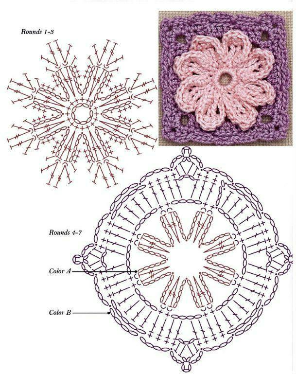 55款钩编平面花片图解,各个形状都有,以后钩什么都可以!收藏