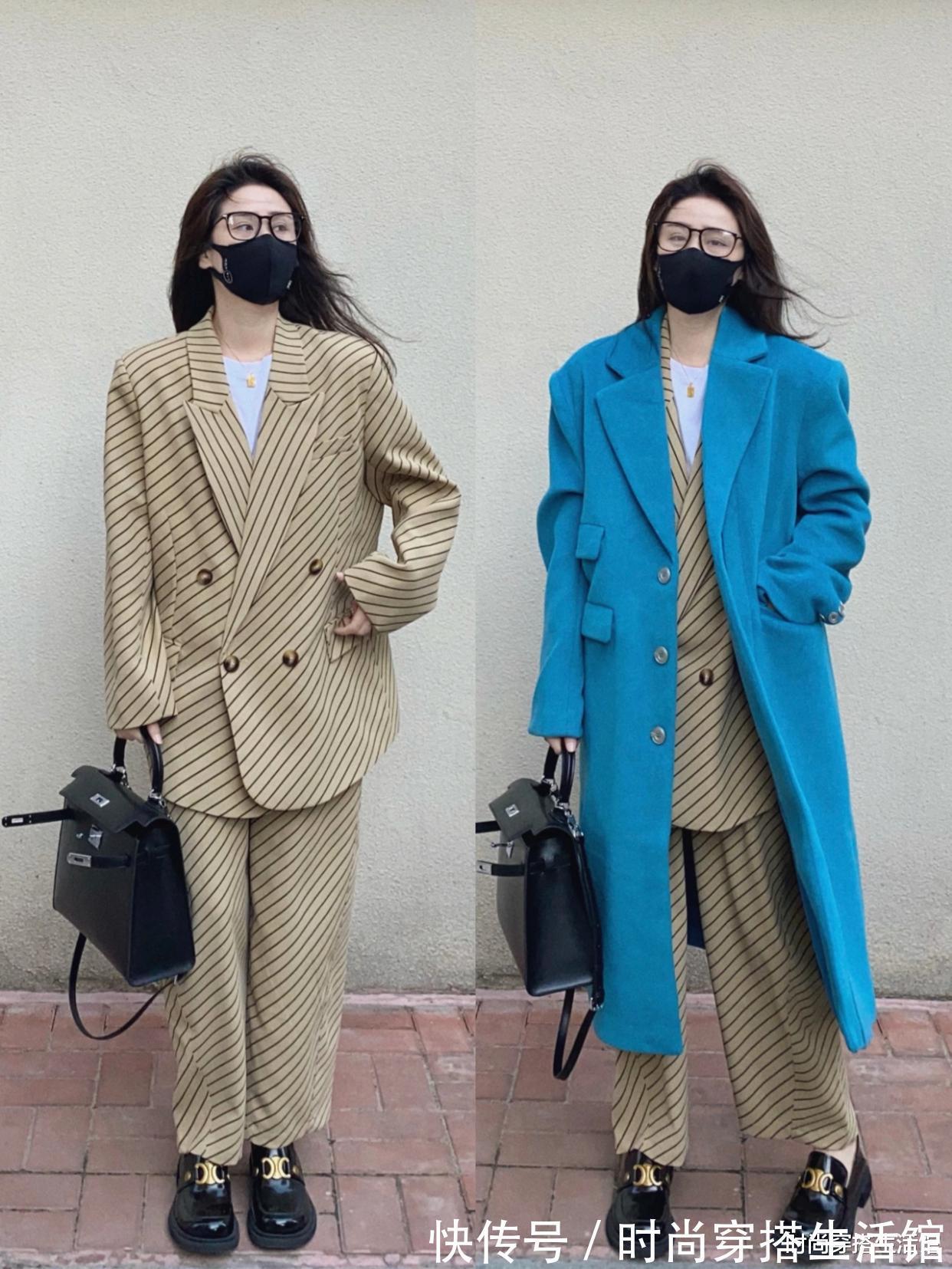 牛仔裤 降温后别再随便穿了,试试“长外套+九分裤”,时髦耐看又大方