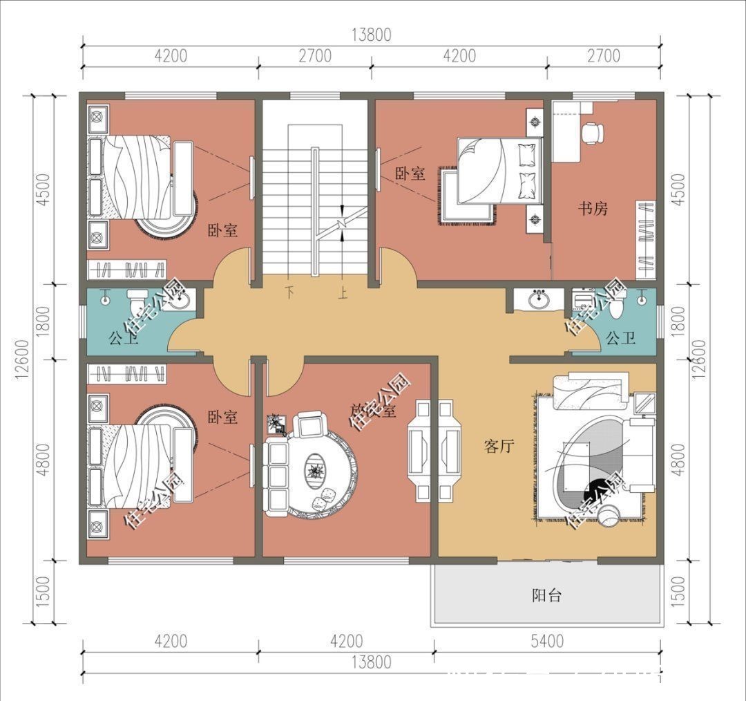 居住|9间卧室才够住,这样的农村别墅,不建是自己的损失