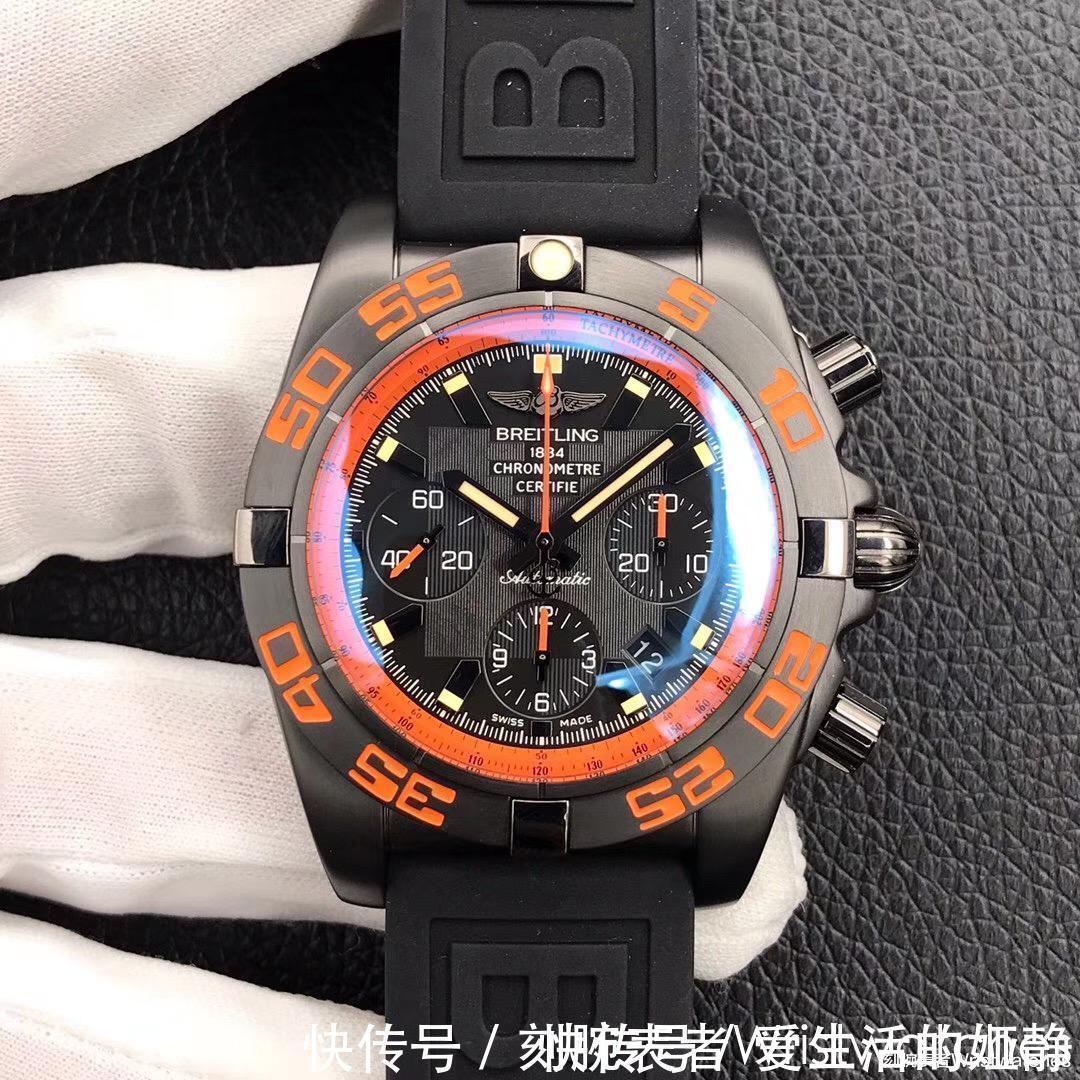 gf厂 GF厂百年灵机械计时黑鹰橙圈复刻表细节质量评测!