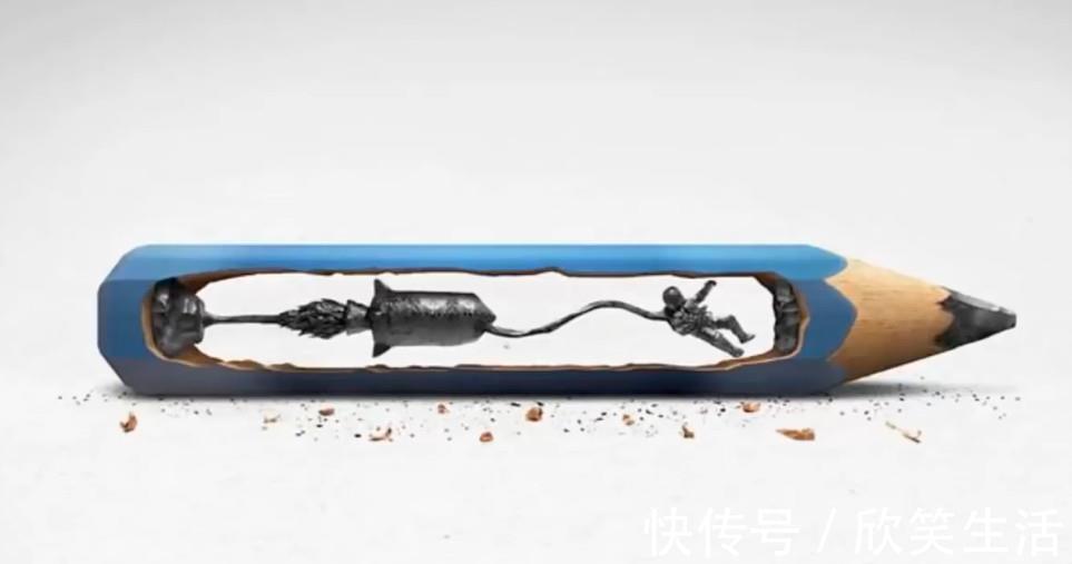 铅笔#铅笔也可以玩出3D感,看到成品,网友这削的不是铅笔,是艺术