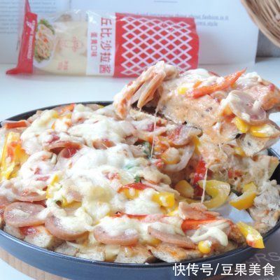 面包粒|#丘比三明治#烤爆汁肠仔玉米芝士层层三明治