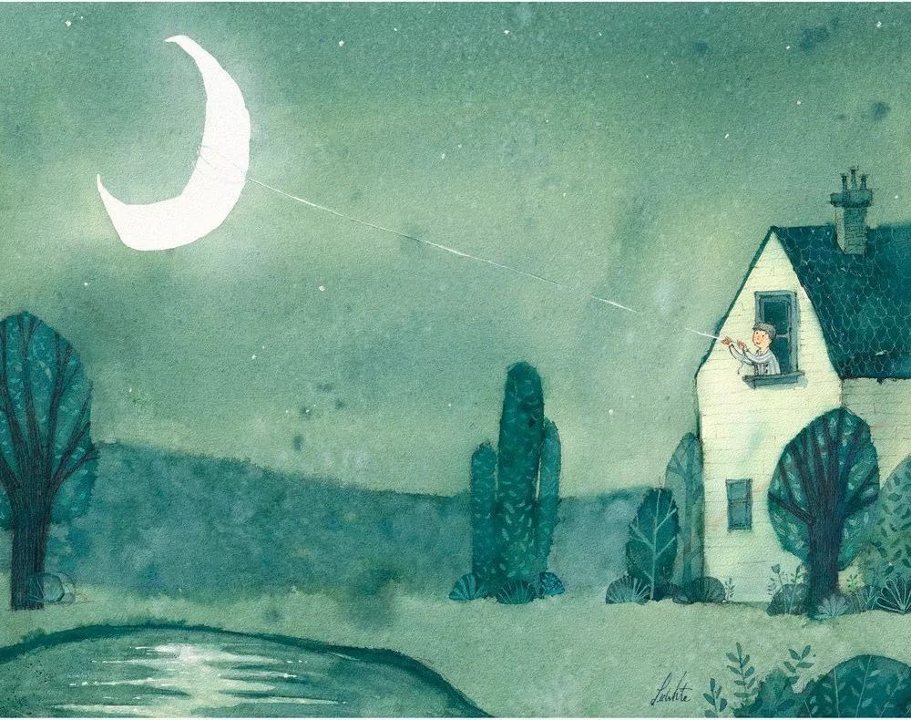 治愈插画$治愈插画:童年,像一个流丽繁复的梦