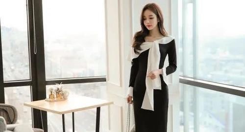 礼裙|美女穿搭：浪漫华尔兹黑白情调礼裙，迷人气息源自火辣身姿