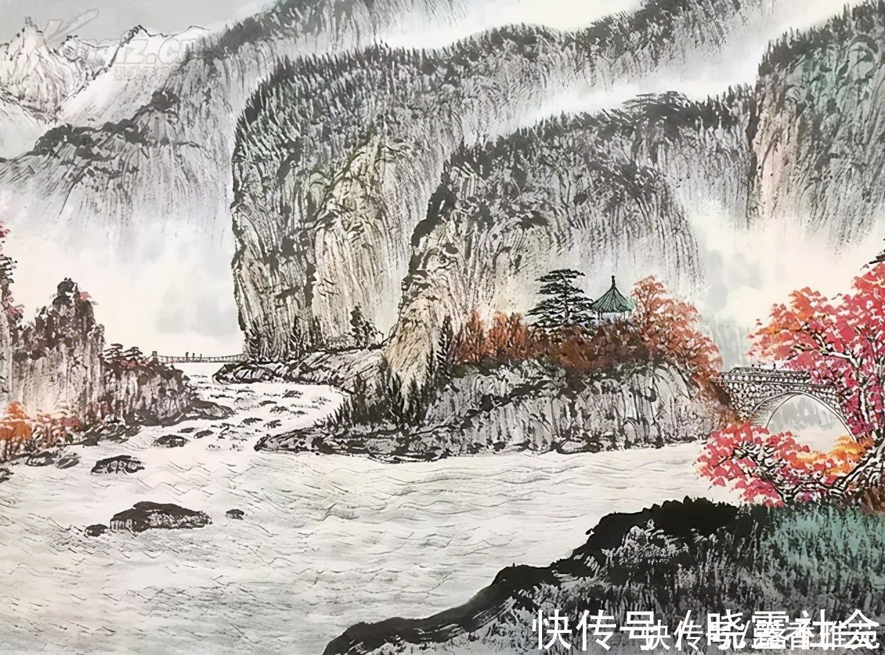 山水画$当代国画大师黄纯尧精品山水画作品欣赏