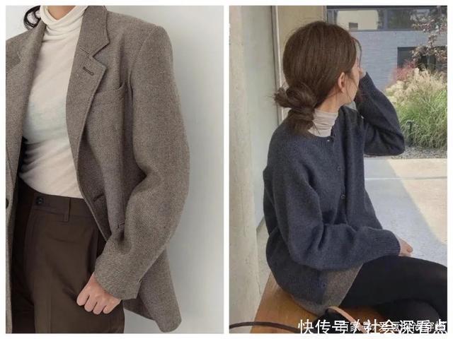 长袖T恤|外套+针织衫,外套+连衣裙,秋冬这么穿时髦又好看