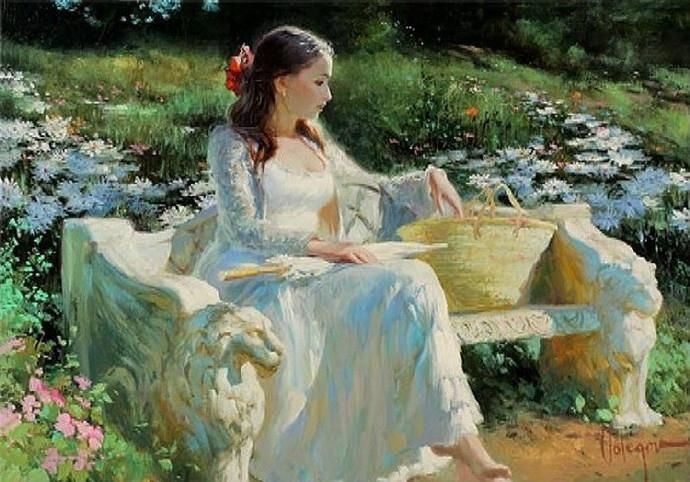 俄罗斯$人体艺术——俄罗斯画家人体油画中的美女娇艳如花