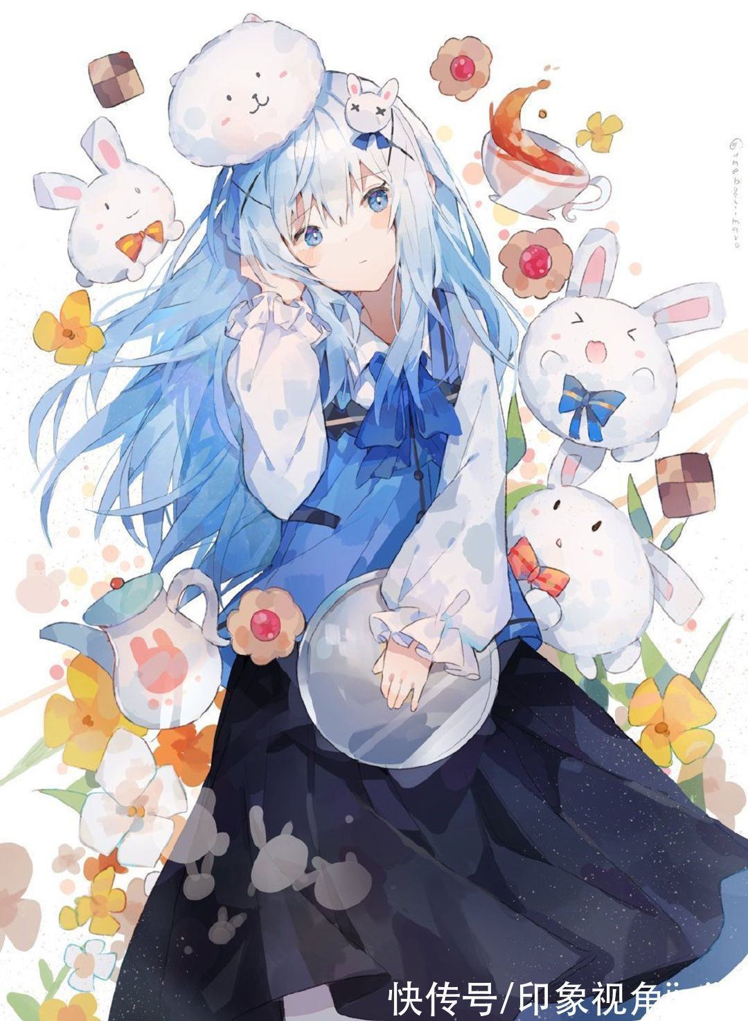 超级可爱@缤纷绚丽的和风少女插画,色彩搭配充满了碰撞感