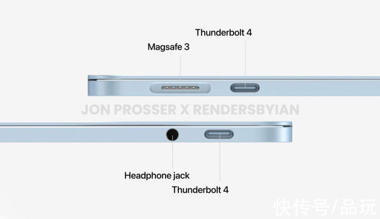 ross|2022年款MacBook Air渲染图曝光：刘海屏、Magsafe 充电口