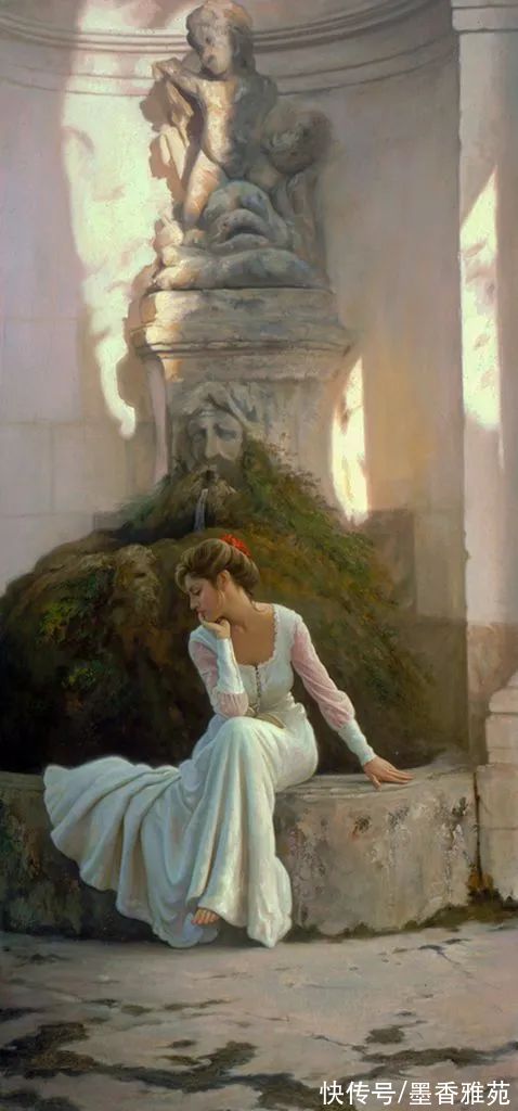 美国&美国性感美女油画,逼真动人