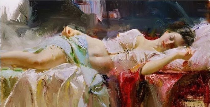 人物#皮诺德埃尼的油画人物，色彩斑斓，动静结合，光彩照人