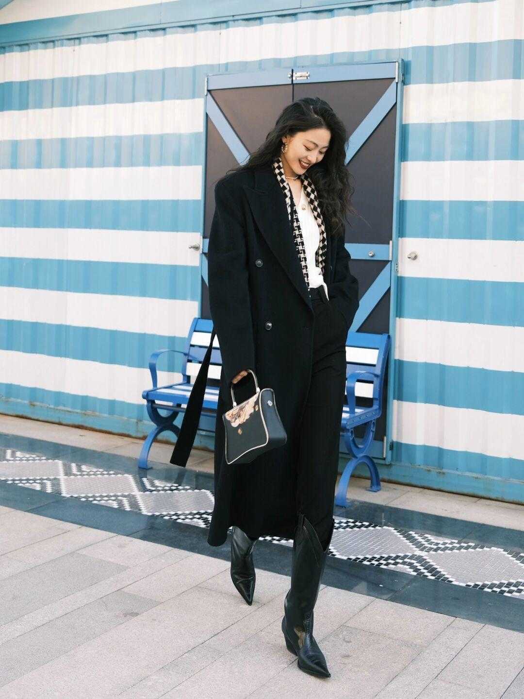深冬|深冬穿黑色大衣才是最正确的选择,低调简约又有格调,安全感满满