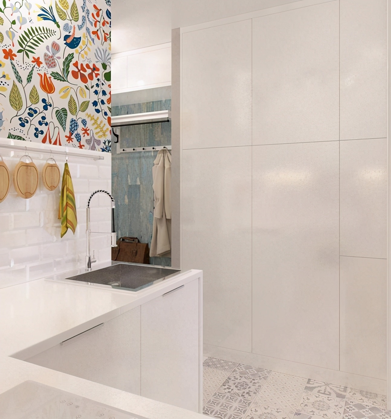 客餐厅|40岁阿姨买25㎡二手房独居，翻新改造设计一下一个人住也挺好