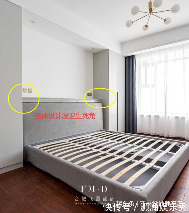 床头柜|建议你们试试靠床安装衣柜，减少卫生死角，夹在两边距离刚刚好