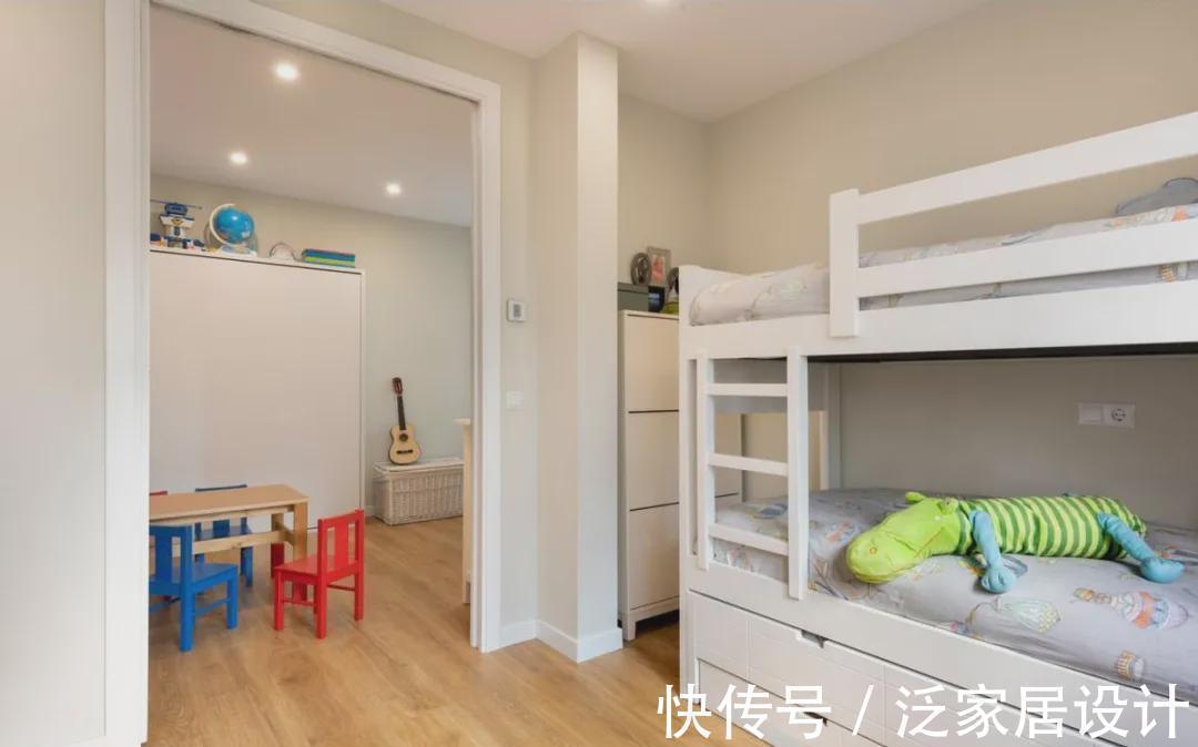柜子|150㎡经典二胎家庭早该火了,2娃1屋上下铺,又敞亮又省间房
