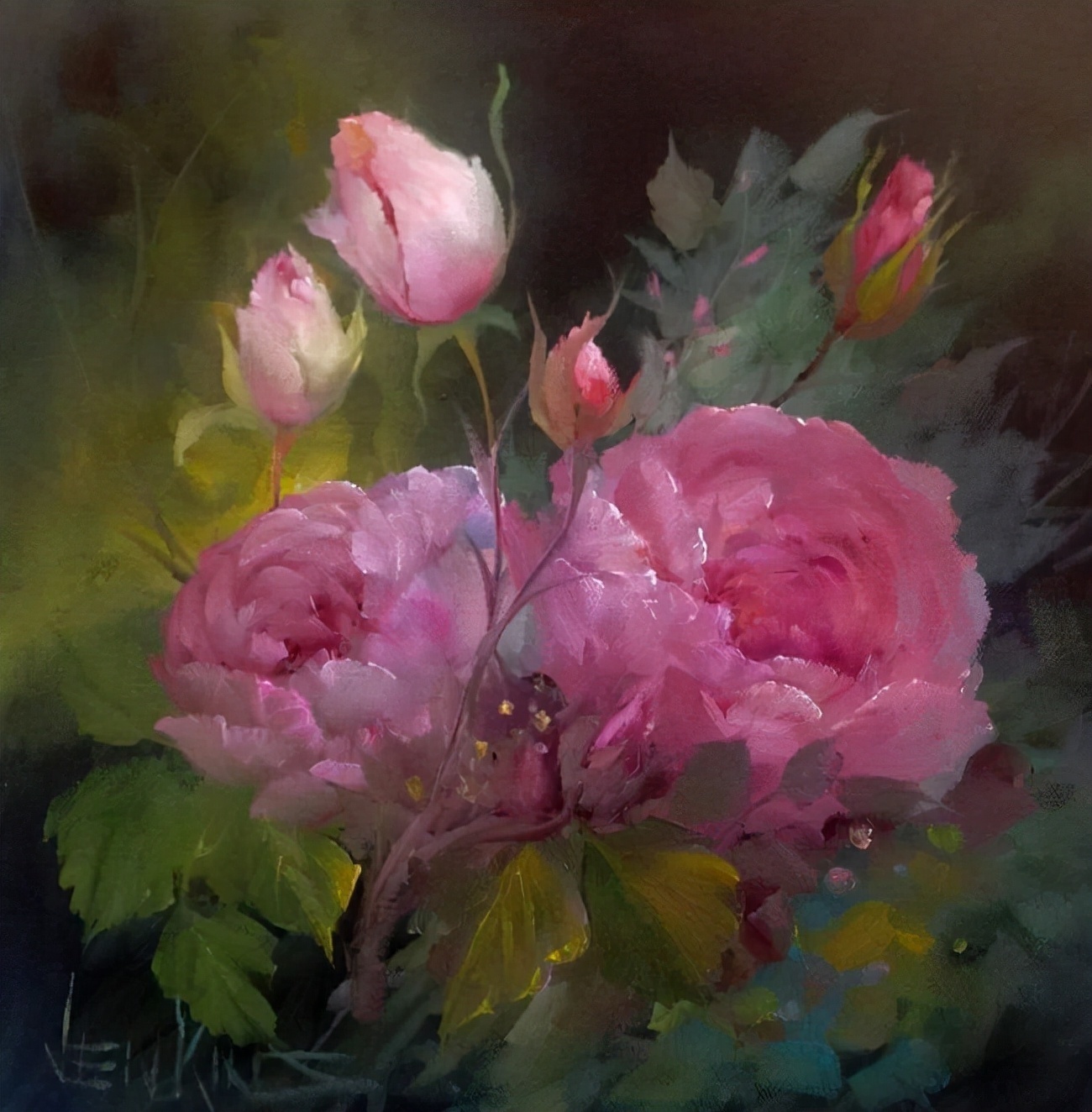 加里$这对老夫妇教授绘画40多年,画的花也太漂亮了!