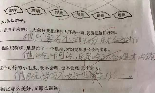 除了学习，啥都会老师改学生试卷笑到手抖，原来学渣都是段子手