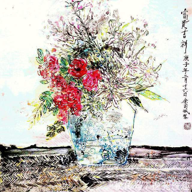 x90@「画作欣赏」岁华绘花又绘鸟,时光爱鸟更爱人,余国城画作欣赏