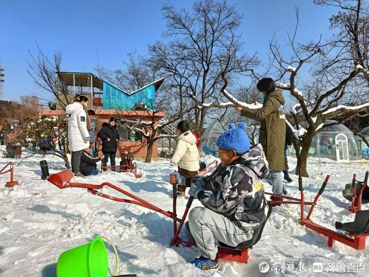 雪雕|雪地越野、雪地娱乐、萌宠互动…济南沉浸式冰雪乐园吸引大批游客