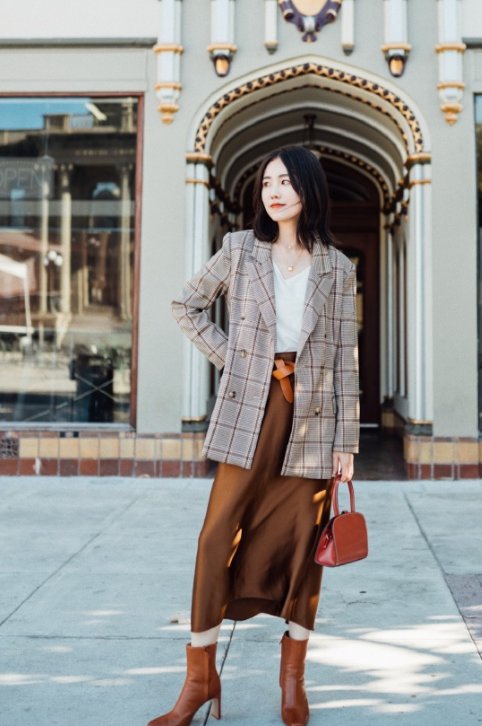 格纹西装|30＋女人如何穿西装？请参考这4套穿搭范本，优雅时髦显气质