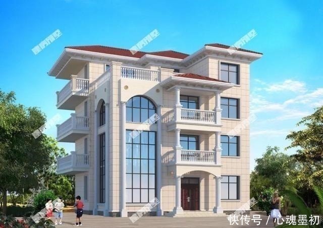 四层别墅|两栋开间尺寸接近的四层别墅,第二栋造型真的很美!