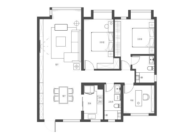 简约风|185平现代简约风四居室,室内空间朴素、大方,但其功能性强
